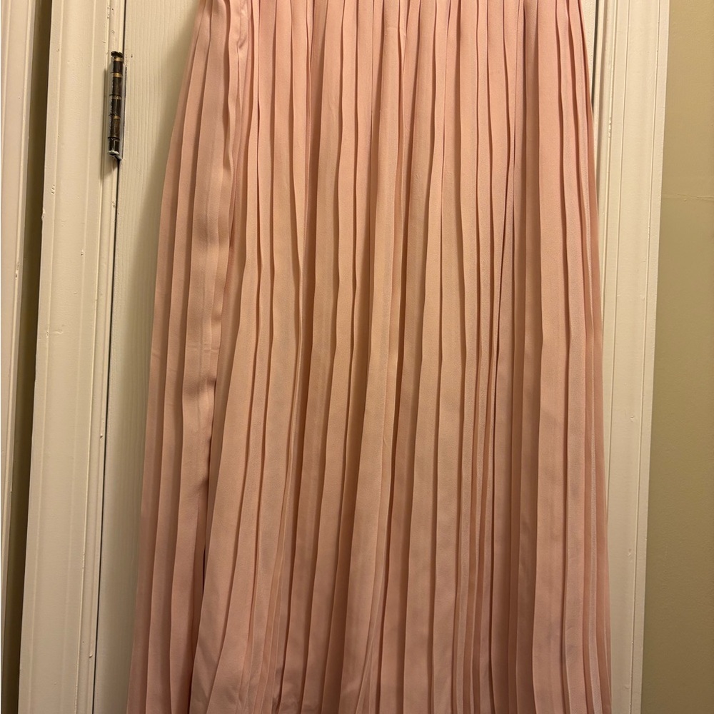 Who What Wear Pink A-Line Midi Skirt